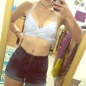 Purple Halter Swimsuit Top